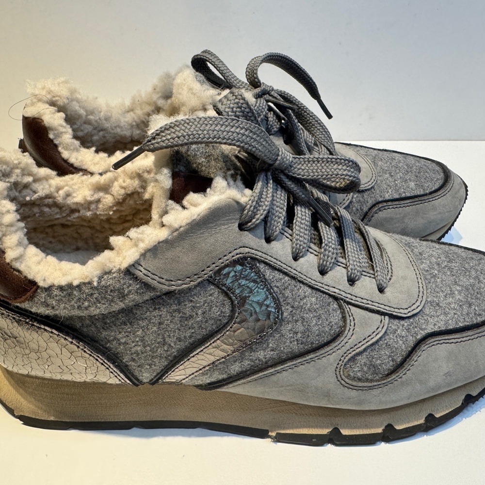 Voile Blanche Gray and Cream Women's Sneakers